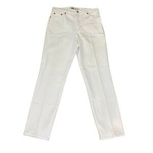 Faded Glory White Stretch Straight Leg Jeans Mid Rise Denim Pants Size 6 Summer